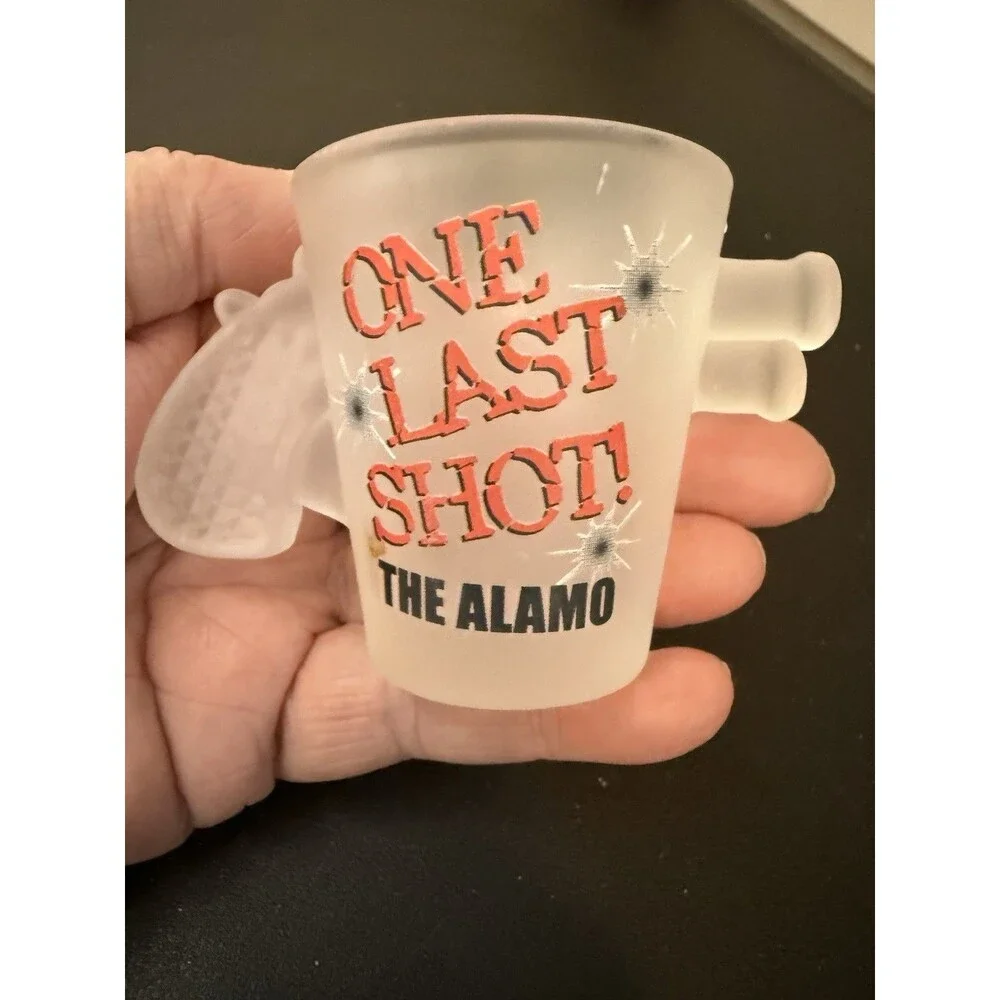 Gun Shaped Liquor Shot Glass ~ The ALAMO, San Antonio, TEXAS ~ One Last Shot
